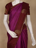 Dark Pink and Violet Checks Woven Pure Kanchipuram Silk Saree