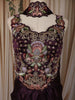 Dark Plum Purple Floral Sequins and Thread Embroidered Design Shimmer Indo Western Skirt and Top with Choker Dupatta