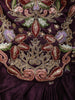 Dark Plum Purple Floral Sequins and Thread Embroidered Design Shimmer Indo Western Skirt and Top with Choker Dupatta