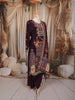 Dark Plum Purple Floral Vine Printed Design Crepe Silk Straight Cut Salwar Suit with Matching Dupatta