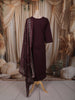 Dark Plum Purple Geometric Mirror Embroidered Design Cotton Straight Cut Salwar Suit with Dupatta