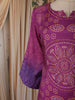 Dark Purple Bandhani Inspired Printed Design Cotton Straight Cut Salwar Suit with Dupatta
