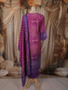 Dark Purple Bandhani Inspired Printed Design Cotton Straight Cut Salwar Suit with Dupatta