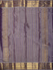 Dark Purple Butta Zari Woven Design Pure Kanchipuram Silk Saree with Contrast Zari Border