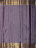 Dark Purple Butta Zari Woven Design Pure Kanchipuram Silk Saree with Contrast Zari Border