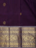 Dark Purple Butta Zari Woven Design Pure Kanchipuram Silk Saree with Contrast Zari Border