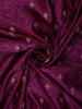 Dark Purple Butta Zari Woven Design Pure Satin Saree with Scalloped Border