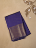 Dark Purple Checked Woven Design Soft Silk Fancy Saree