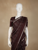 Dark Purple Checked Zari Woven Design Kanchipuram Silk Saree with Silver Zari Border