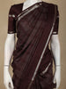 Dark Purple Checked Zari Woven Design Kanchipuram Silk Saree with Silver Zari Border