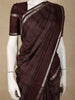 Dark Purple Checked Zari Woven Design Kanchipuram Silk Saree with Silver Zari Border