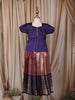 Dark Purple Chevron Zari Woven Design Art Silk Traditional Kids Pattu Pavadai Set