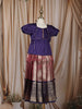 Dark Purple Chevron Zari Woven Design Art Silk Traditional Kids Pattu Pavadai Set