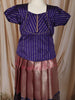Dark Purple Chevron Zari Woven Design Art Silk Traditional Kids Pattu Pavadai Set