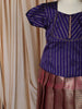 Dark Purple Chevron Zari Woven Design Art Silk Traditional Kids Pattu Pavadai Set
