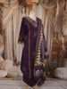 Dark Purple Elephant Motif Thread Embroidered Design Cotton Straight Cut Salwar Suit with Dupatta