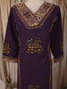 Dark Purple Elephant Motif Thread Embroidered Design Cotton Straight Cut Salwar Suit with Dupatta