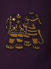 Dark Purple Elephant Motif Thread Embroidered Design Cotton Straight Cut Salwar Suit with Dupatta