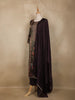 Dark Purple Embroidered Design Tissue Silk Salwar Suit