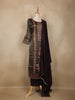 Dark Purple Embroidered Design Tissue Silk Salwar Suit