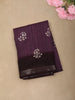 Dark Purple Floral Butta Printed Design Crepe Casual Wear Saree