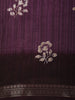 Dark Purple Floral Butta Printed Design Crepe Casual Wear Saree