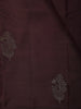 Dark Purple Floral Butta Woven Design Soft Silk Fancy Saree with Self Border