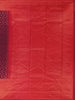 Dark Purple Floral Butta Woven Pure Kanchipuram Silk Saree with Red Contrast Zari Border
