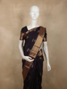 Dark Purple Floral Butta Zari Woven Design Kanchipuram Silk Saree with Temple Zari Border