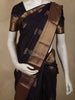 Dark Purple Floral Butta Zari Woven Design Kanchipuram Silk Saree with Temple Zari Border