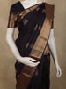 Dark Purple Floral Butta Zari Woven Design Kanchipuram Silk Saree with Temple Zari Border