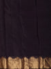 Dark Purple Floral Butta Zari Woven Design Kanchipuram Silk Saree with Temple Zari Border
