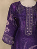 Dark Purple Floral Design Printed Organza Salwar Suit