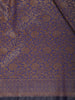 Dark Purple Floral Design Semi Silk Saree