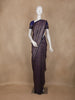 Dark Purple Floral Design Semi Silk Saree