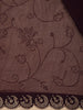 Dark Purple Floral Designed Georgette Saree With Stone Work Border
