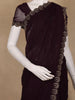 Dark Purple Floral Designed Georgette Saree With Stone Work Border