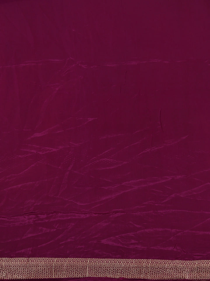 Dark Purple Deer Motif Semi Tussar Saree - Diadem