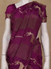 Dark Purple Deer Motif Semi Tussar Saree - Diadem