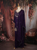 Dark Purple Floral Embroidered Design Georgette Skirt Top Lehenga with Dupatta