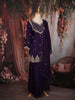 Dark Purple Floral Embroidered Design Georgette Skirt Top Lehenga with Dupatta
