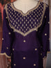 Dark Purple Floral Embroidered Design Georgette Skirt Top Lehenga with Dupatta