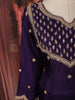 Dark Purple Floral Embroidered Design Georgette Skirt Top Lehenga with Dupatta