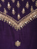 Dark Purple Floral Embroidered Design Georgette Skirt Top Lehenga with Dupatta