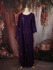 Dark Purple Floral Embroidered Design Georgette Skirt Top Lehenga with Dupatta