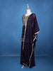 Dark Purple Floral Embroidered Georgette Palazzo Suit