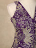 Dark Purple Floral Embroidered Georgette Palazzo Suit