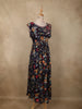 Dark Purple Floral Printed Design Chiffon Fancy Gown
