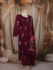 Dark Purple Floral Printed Design Cotton Anarkali Salwar Suit with Dupatta