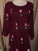 Dark Purple Floral Printed Design Cotton Anarkali Salwar Suit with Dupatta